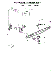 10 - Upper Wash And Rinse Parts parts for Whirlpool Dishwasher GU3200XTPQ3 from AppliancePartsPros.com
