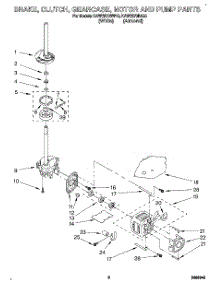 05 - Brake, Clutch, Gearcase, Motor & Pump parts for Kitchenaid Washer KAWE670BWH0 from AppliancePartsPros.com