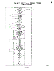 07 - Basket Drive And Brake parts for Whirlpool Washer LA3800XPW0 from AppliancePartsPros.com