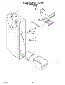 04 - Freezer Liner Parts parts for Whirlpool Refrigerator INQ225300 from AppliancePartsPros.com