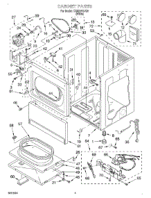 03 - Cabinet parts for Whirlpool Dryer CGM2761JQ0 from AppliancePartsPros.com