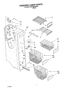 05 - Freezer Liner parts for Whirlpool Refrigerator 3XED7SHGKB00 from AppliancePartsPros.com