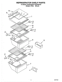 03 - Refrigerator Shelf parts for Whirlpool Refrigerator CS22AFXKQ00 from AppliancePartsPros.com