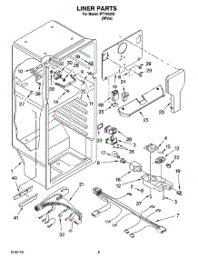 03 - Liner Parts parts for Whirlpool Refrigerator IPT164301 from AppliancePartsPros.com