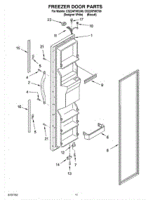 07 - Freezer Door parts for Whirlpool Refrigerator CS22AFXKQ00 from AppliancePartsPros.com
