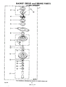 08 - Basket Drive And Brake parts for Whirlpool Washer LA5530XMW0 from AppliancePartsPros.com
