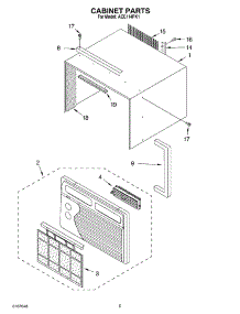 03 - Cabinet Parts parts for Whirlpool Air Conditioner ACE114PK1 from AppliancePartsPros.com