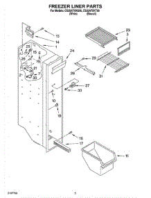 04 - Freezer Liner parts for Whirlpool Refrigerator CS25AFXKT00 from AppliancePartsPros.com
