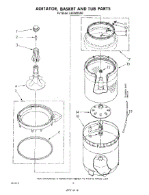 04 - Agitator, Basket And Tub parts for Whirlpool Washer LA5900XSW0 from AppliancePartsPros.com