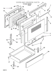 03 - Door And Drawer Parts parts for Whirlpool Range IHP37802 from AppliancePartsPros.com