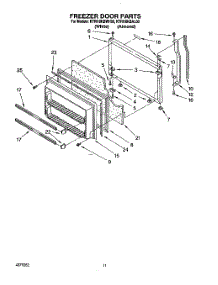 07 - Freezer Door parts for Kitchenaid Refrigerator KTRI18KBAL00 from AppliancePartsPros.com