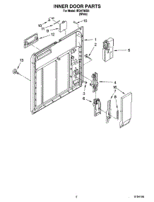 02 - Inner Door Parts parts for Whirlpool Dishwasher IRD4700Q0 from AppliancePartsPros.com