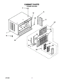 03 - Cabinet parts for Whirlpool Air Conditioner ACR124XA0 from AppliancePartsPros.com