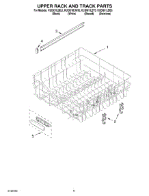 09 - Upper Rack And Track parts for Kitchenaid Dishwasher KUDI01ILSS0 from AppliancePartsPros.com