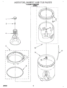 03 - Agitator, Basket And Tub parts for Whirlpool Washer LBR4232DW0 from AppliancePartsPros.com