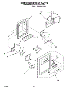 08 - Dispenser Front Parts parts for Whirlpool Refrigerator ID5GFGXRS02 from AppliancePartsPros.com
