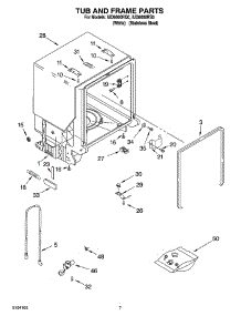 07 - Tub And Frame Parts parts for Whirlpool Dishwasher IUD8000RS0 from AppliancePartsPros.com