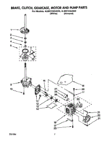 05 - Brake, Clutch, Gearcase, Motor & Pump parts for Whirlpool Washer 4LBR7255AN0 from AppliancePartsPros.com