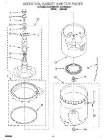 04 - Agitator, Basket And Tub parts for Whirlpool Washer 6LSP8255AW1 from AppliancePartsPros.com