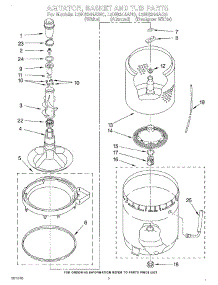 04 - Agitator, Basket And Tub parts for Whirlpool Washer LSN8244AW0 from AppliancePartsPros.com