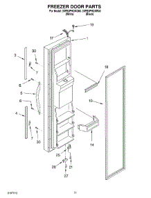 06 - Freezer Door parts for Whirlpool Refrigerator 3XES0FHQKB00 from AppliancePartsPros.com