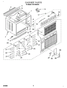 03 - Cabinet parts for Whirlpool Air Conditioner BHAC1800BS1 from AppliancePartsPros.com