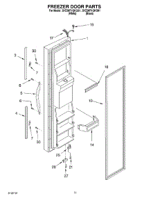 06 - Freezer Door parts for Whirlpool Refrigerator 3XES0FHQKQ01 from AppliancePartsPros.com