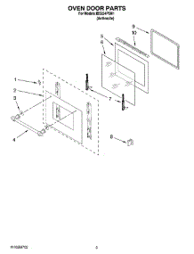 02 - Oven Door Parts parts for Whirlpool Oven IBS224PSM1 from AppliancePartsPros.com