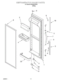 06 - Refrigerator Door parts for Whirlpool Refrigerator SS25AEXHW02 from AppliancePartsPros.com