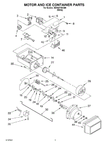 05 - Motor And Ice Container parts for Whirlpool Refrigerator SS25AFXKQ00 from AppliancePartsPros.com