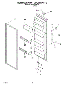 06 - Refrigerator Door parts for Whirlpool Refrigerator 3XED0FHKKQ01 from AppliancePartsPros.com