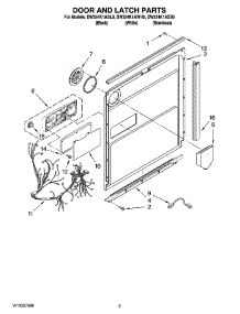 03 - Door And Latch Parts parts for Whirlpool Dishwasher DW324K1ABL0 from AppliancePartsPros.com