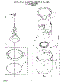 04 - Agitator, Basket And Tub parts for Whirlpool Washer 6LBR5132BW0 from AppliancePartsPros.com