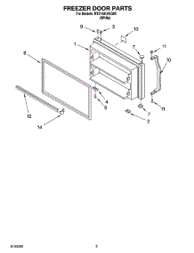 02 - Freezer Door Parts parts for Whirlpool Refrigerator RT21AKXKQ05 from AppliancePartsPros.com