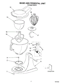03 - Base And Pedestal Unit parts for Kitchenaid Mixer KSM151 from AppliancePartsPros.com