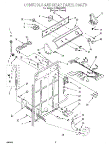 02 - Controls And Rear Panel parts for Whirlpool Washer 7LSR5233EZ0 from AppliancePartsPros.com