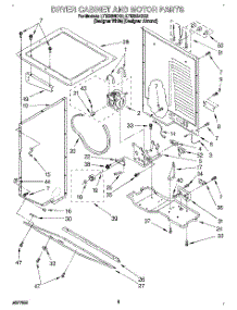 03 - Dryer Cabinet And Motor parts for Whirlpool Washer Dryer Combo LTE6234DQ0 from AppliancePartsPros.com