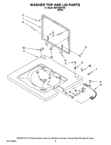 06 - Washer Top And Lid Parts parts for Maytag Washer Dryer Combo MGT3800TW0 from AppliancePartsPros.com