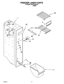 04 - Freezer Liner Parts parts for Whirlpool Refrigerator ED5GTGXNQ10 from AppliancePartsPros.com