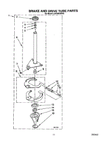 10 - Brake And Drive Tube parts for Whirlpool Washer LA9480XWF2 from AppliancePartsPros.com