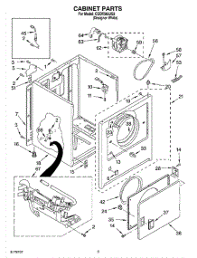 02 - Cabinet parts for Whirlpool Dryer CGDX563JQ2 from AppliancePartsPros.com