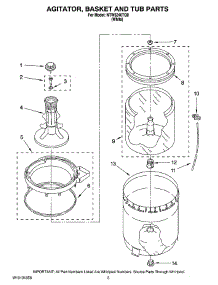 03 - Agitator, Basket And Tub Parts parts for Maytag Washer NTW5240TQ0 from AppliancePartsPros.com