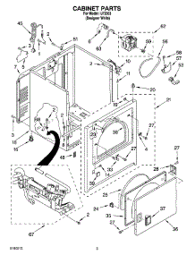 02 - Cabinet Parts parts for Whirlpool Dryer IJ72003 from AppliancePartsPros.com