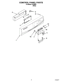 02 - Control Panel Parts parts for Whirlpool Dishwasher IPU98666 from AppliancePartsPros.com