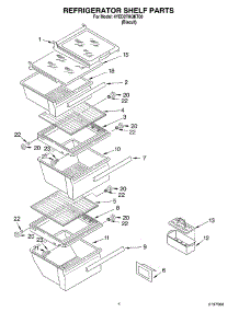 03 - Refrigerator Shelf parts for Whirlpool Refrigerator 4YED2FHQKT00 from AppliancePartsPros.com