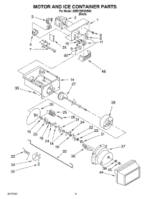 06 - Motor And Ice Container parts for Whirlpool Refrigerator 3XED7SHGKB00 from AppliancePartsPros.com