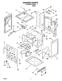 03 - Chassis Parts parts for Whirlpool Range IRP33802 from AppliancePartsPros.com