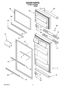 02 - Door Parts parts for Whirlpool Refrigerator IST183301 from AppliancePartsPros.com