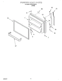 06 - Freezer Door, Lit / Optional parts for Whirlpool Refrigerator 3XKVN600000 from AppliancePartsPros.com