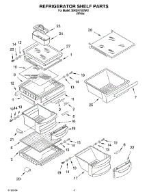 04 - Refrigerator Shelf parts for Whirlpool Refrigerator 3XKGN7050W01 from AppliancePartsPros.com